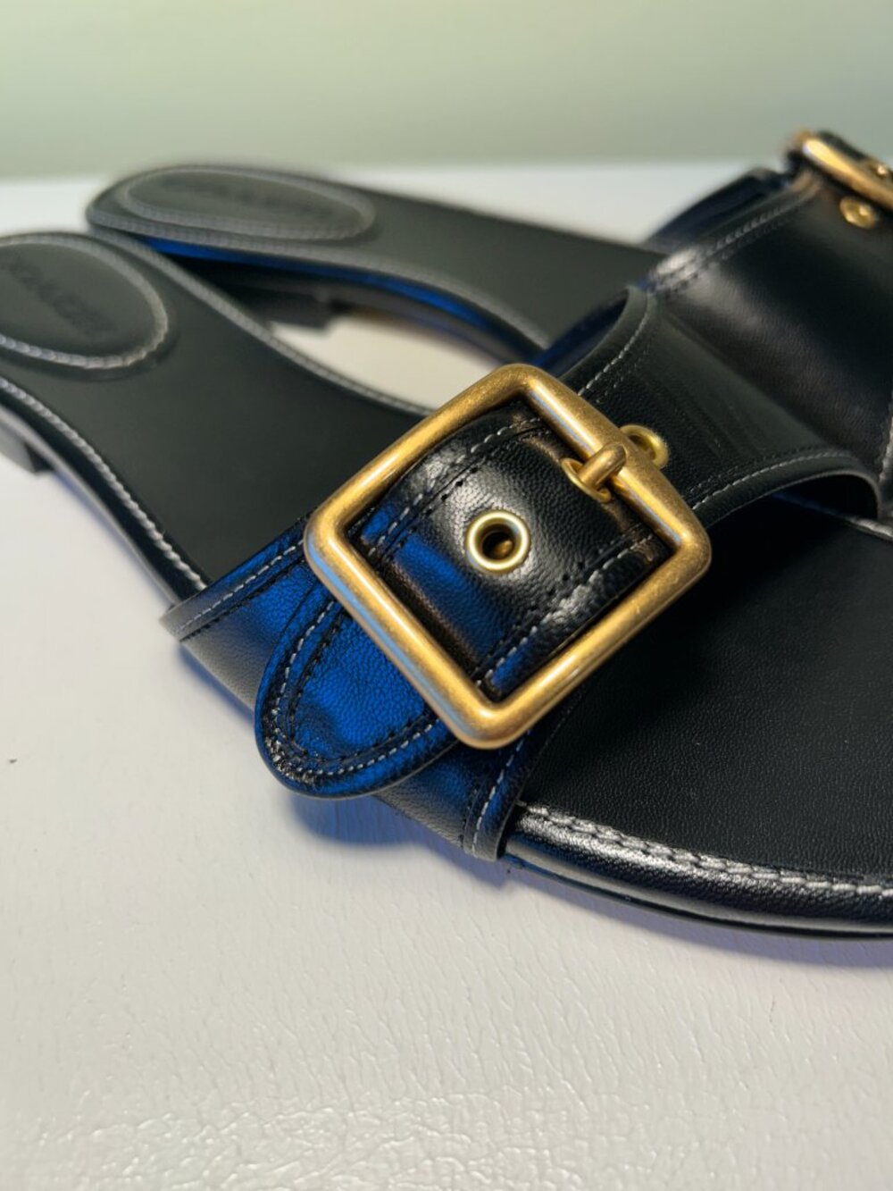 Coach Women's Margot Leather Flat Sandal - Picture 7 of 16